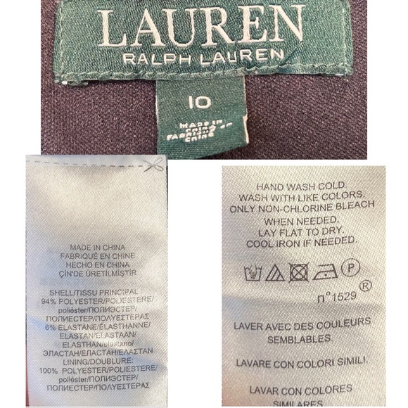 Lauren Ralph Lauren Navy Floral A-Line Knee-Length Short Sleeve Dress, M (10) - Picture 15 of 16